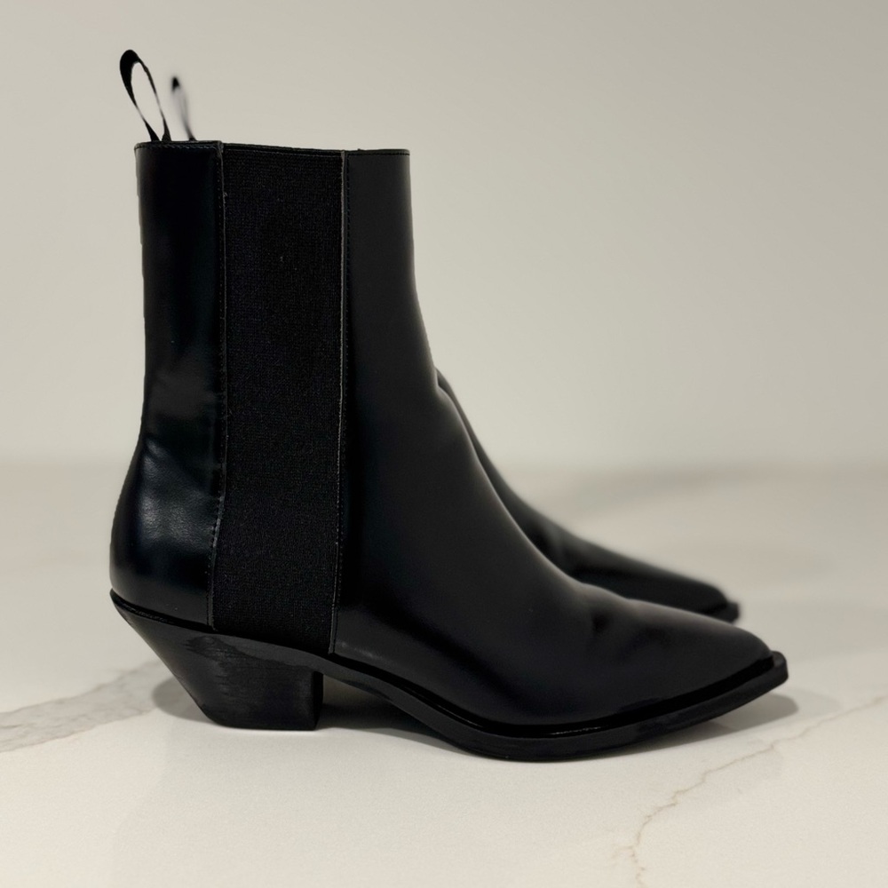 H & M Black Ankle Cowboy Boots
